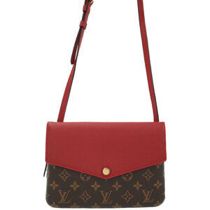 Louis Vuitton Monogram Leather Brown Twice Shoulder Bag